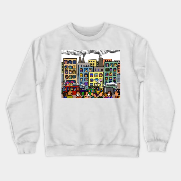 City Life Urban Density Crewneck Sweatshirt by Nalidsa